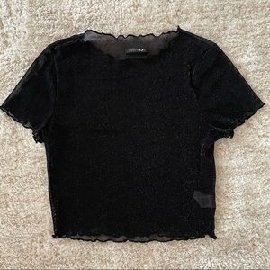 Papermoon Black shear Crop Top Size L